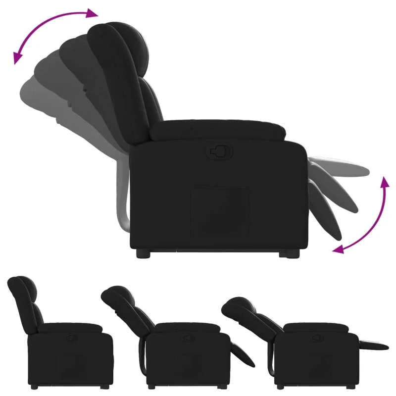Fauteuil relax TV rembourrage confortable fonction de levage électrique en PVC noir DEC028083