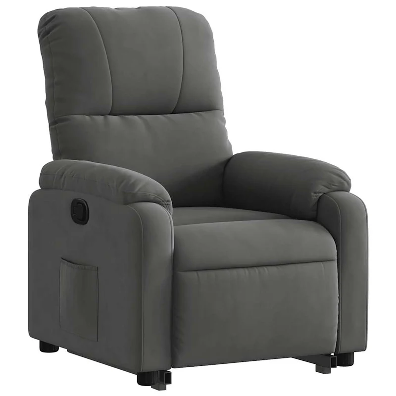 Fauteuil relax TV rembourrage confortable fonction de levage électrique en microfibre gris DEC027962
