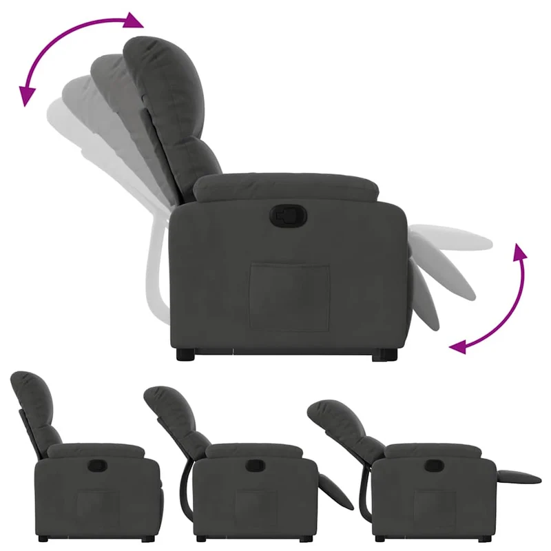Fauteuil relax TV rembourrage confortable fonction de levage électrique en microfibre gris DEC027962