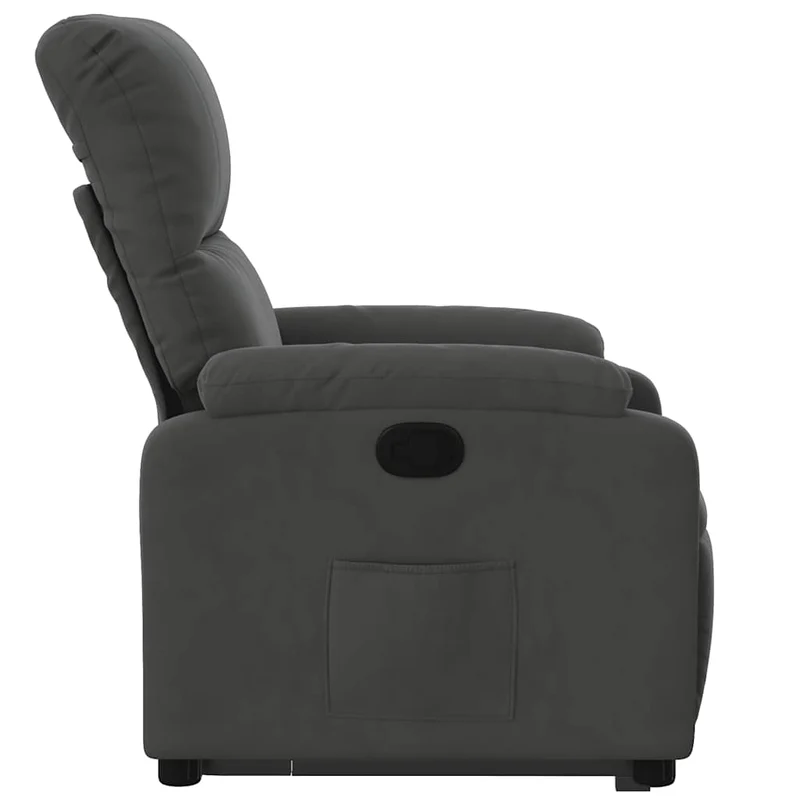 Fauteuil relax TV rembourrage confortable fonction de levage électrique en microfibre gris DEC027962