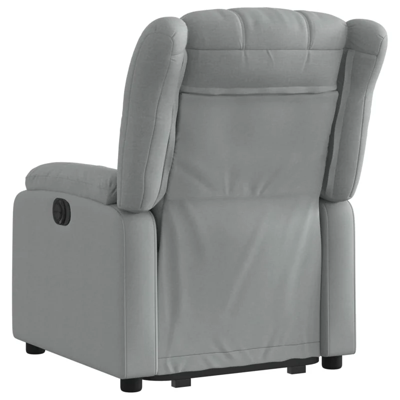 Fauteuil relax TV rembourrage confortable fonction de levage électrique en tissu gris clair DEC027910