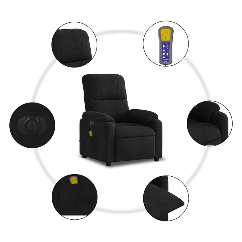 Fauteuil de relaxation fonction massage et inclinable en tissu microfibre DEC027826