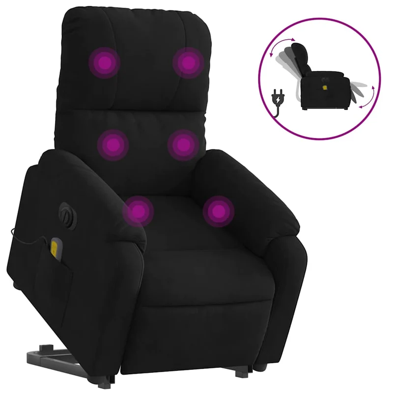 Fauteuil de relaxation fonction massage et inclinable fonction de levage électrique en tissu microfibre DEC027825