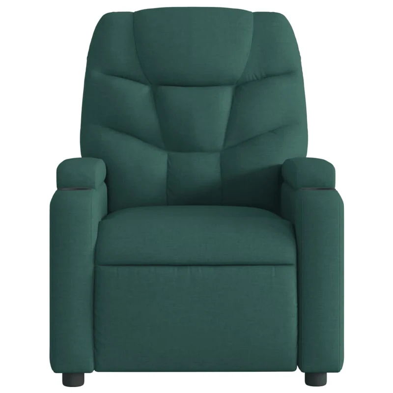 Fauteuil relax TV fonction d'inclinaison électrique très confortable en tissu vert foncé DEC028605