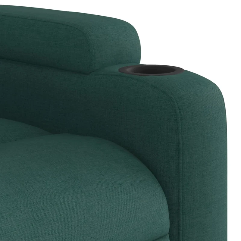 Fauteuil relax TV fonction d'inclinaison électrique très confortable en tissu vert foncé DEC028605
