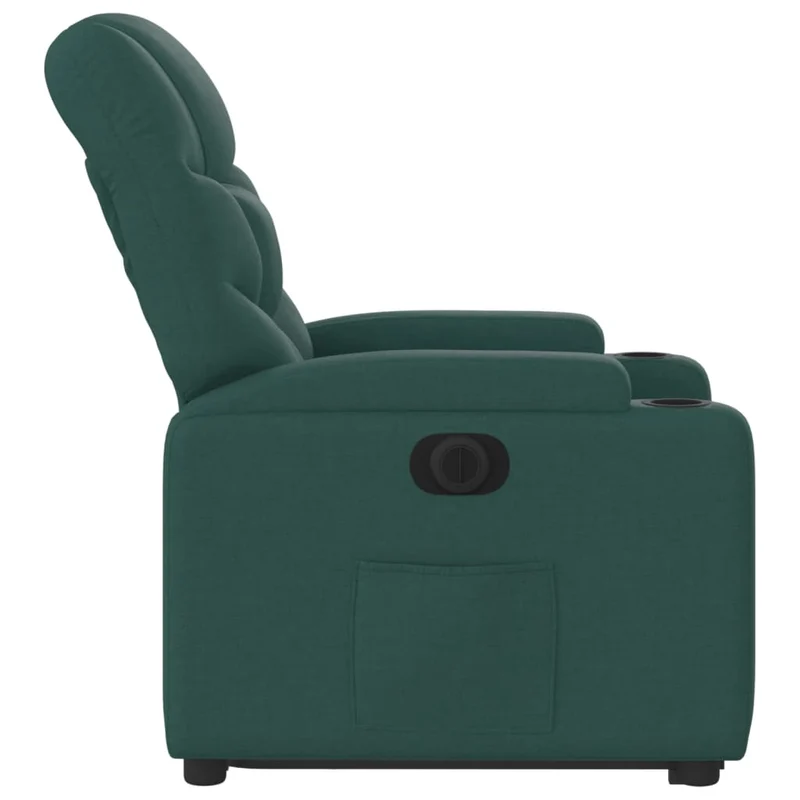 Fauteuil relax TV fonction de levage électrique très confortable en tissu vert foncé DEC028591