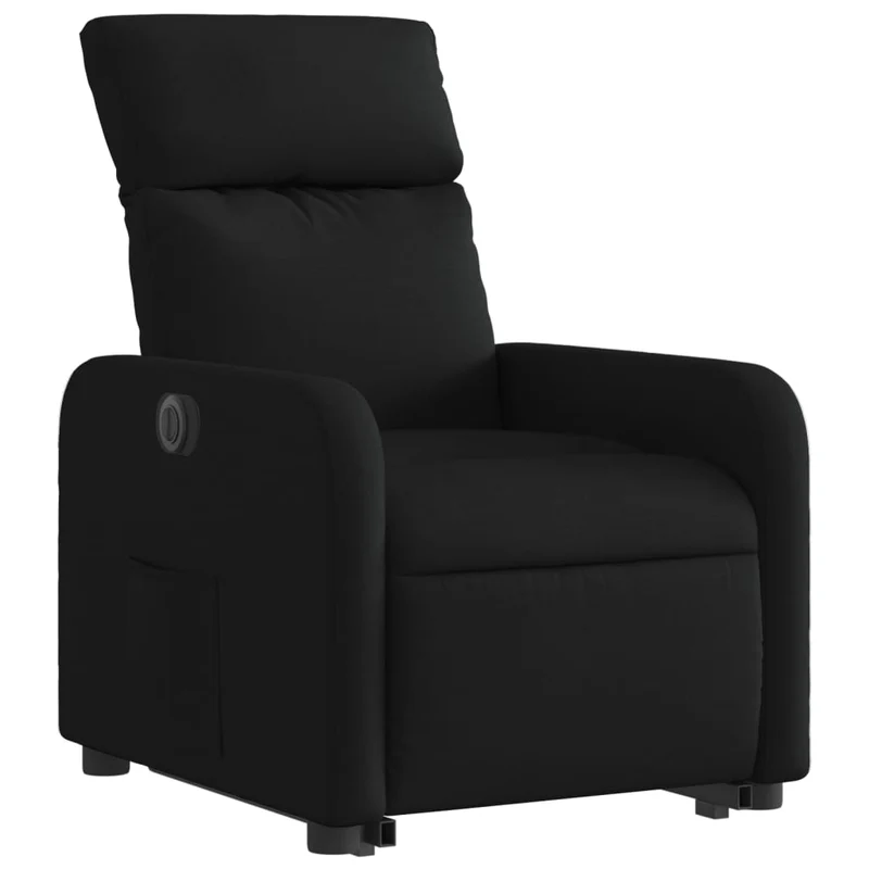 Fauteuil relax TV fonction de levage électrique très confortable en tissu noir DEC028494