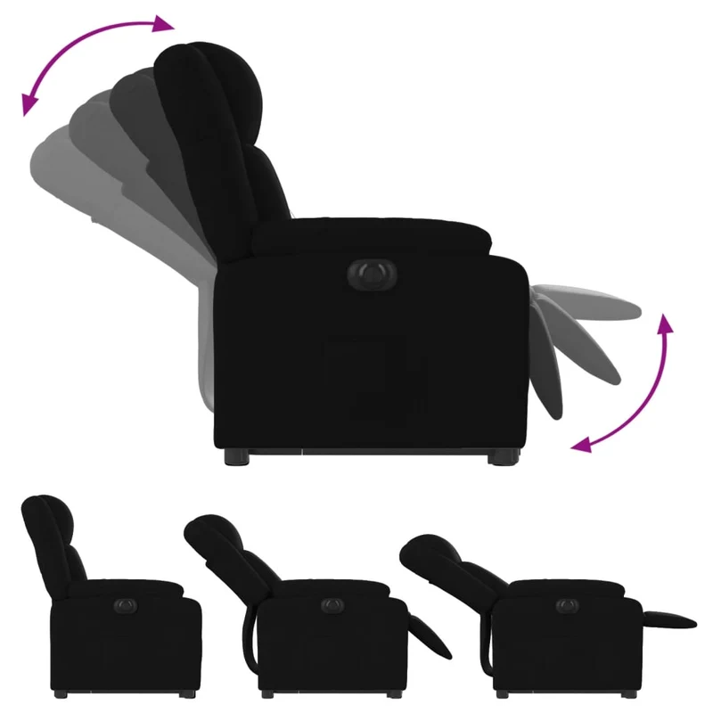 Fauteuil relax TV fonction de levage électrique très confortable en tissu noir DEC028492
