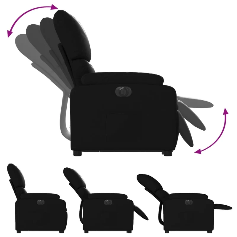Fauteuil relax TV fonction de levage électrique très confortable en PVC noir DEC028469