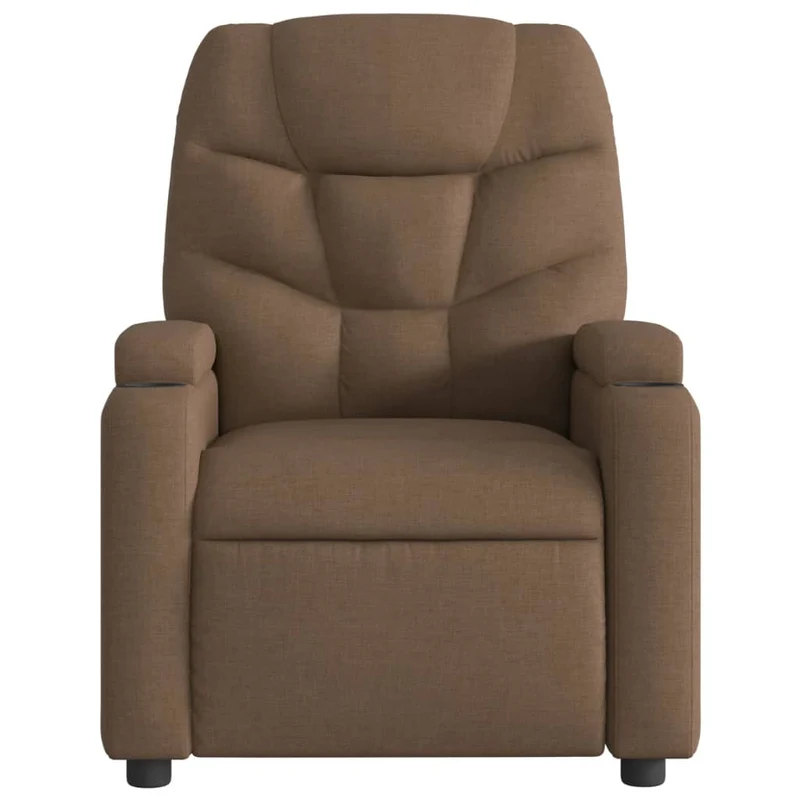 Fauteuil relax TV fonction d'inclinaison électrique très confortable en tissu marron DEC028434