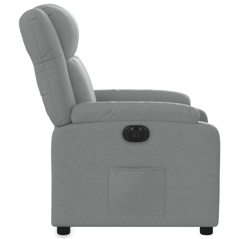 Fauteuil relax TV fonction d'inclinaison électrique très confortable en tissu gris clair DEC028305
