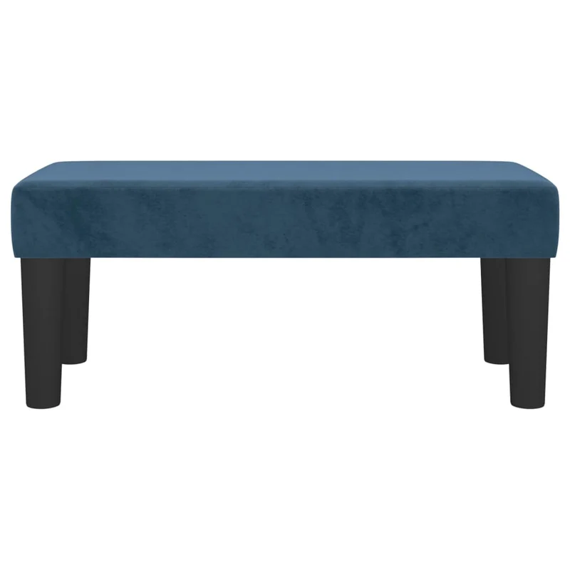 Banquette banc bout de lit 70 x 30 x 30 cm en velours bleu DEC024667