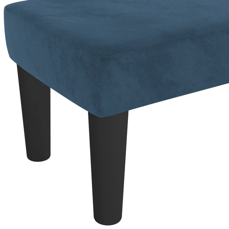 Banquette banc bout de lit 70 x 30 x 30 cm en velours bleu DEC024667