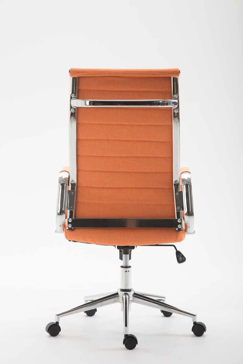 Fauteuil de bureau en tissu orange avec assise rembourrée pivotant BUR10238