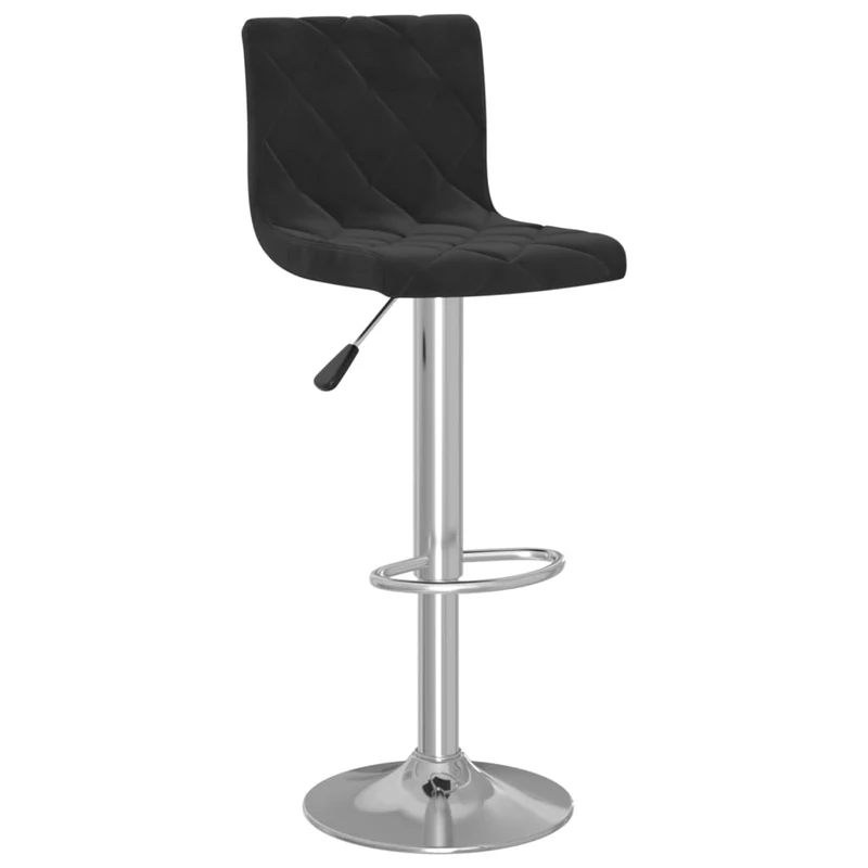 Lot de 2 tabourets de bar chaises hautes assise en losange en velours noir cadre en acier DEC029825
