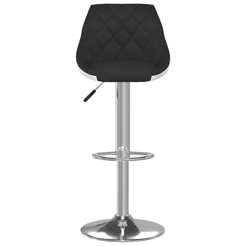 Lot de 2 tabourets de bar chaises hautes design moderne en PVC noir et blanc DEC029800