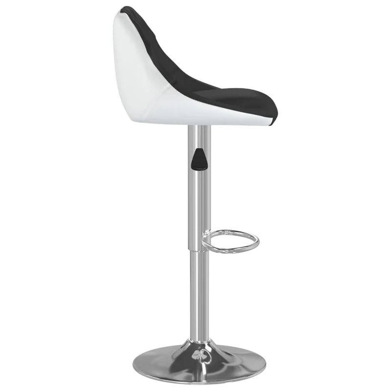 Lot de 2 tabourets de bar chaises hautes design moderne en PVC noir et blanc DEC029800