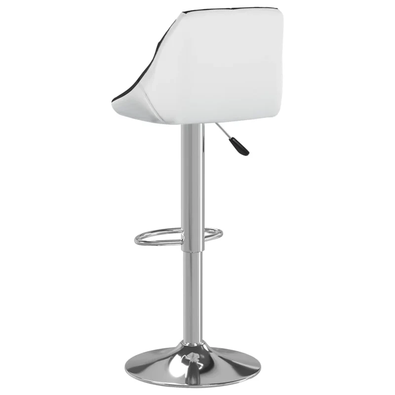 Lot de 2 tabourets de bar chaises hautes design moderne en PVC noir et blanc DEC029800
