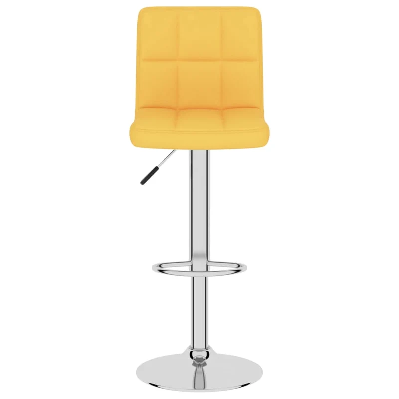 Lot de 2 tabourets de bar chaises hautes avec dossier en tissu jaune moutarde cadre en acier DEC029748