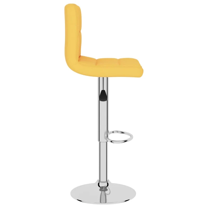 Lot de 2 tabourets de bar chaises hautes avec dossier en tissu jaune moutarde cadre en acier DEC029748