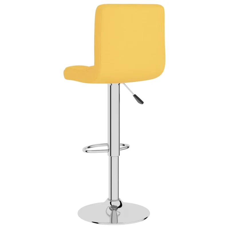 Lot de 2 tabourets de bar chaises hautes avec dossier en tissu jaune moutarde cadre en acier DEC029748