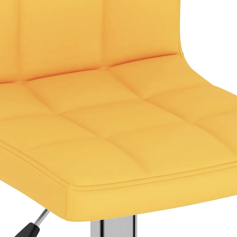 Lot de 2 tabourets de bar chaises hautes avec dossier en tissu jaune moutarde cadre en acier DEC029748