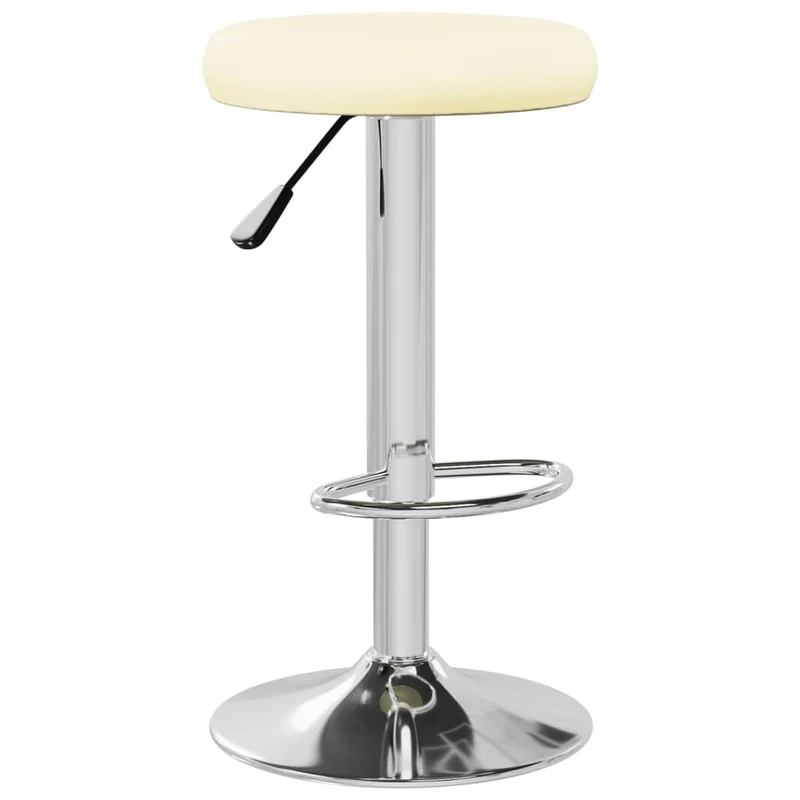 Lot de 2 tabourets de bar chaises hautes en PVC crème cadre en acier DEC029652