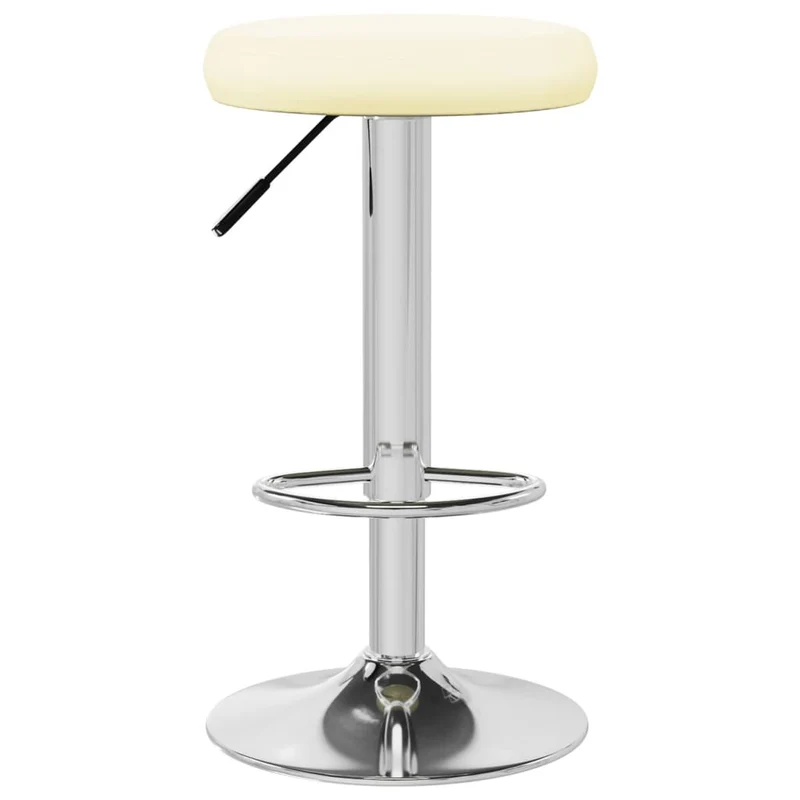 Lot de 2 tabourets de bar chaises hautes en PVC crème cadre en acier DEC029652