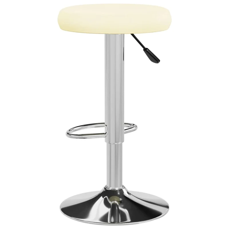 Lot de 2 tabourets de bar chaises hautes en PVC crème cadre en acier DEC029652