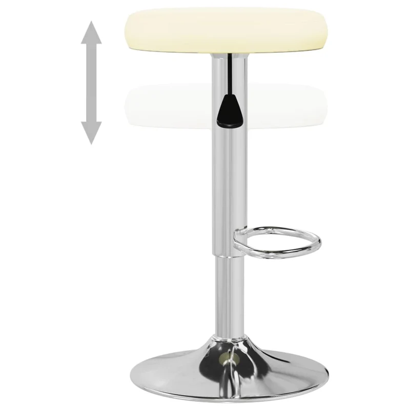 Lot de 2 tabourets de bar chaises hautes en PVC crème cadre en acier DEC029652