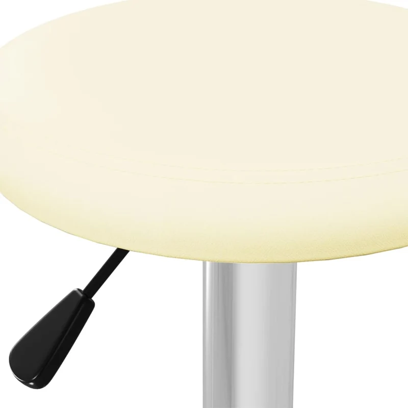 Lot de 2 tabourets de bar chaises hautes en PVC crème cadre en acier DEC029652