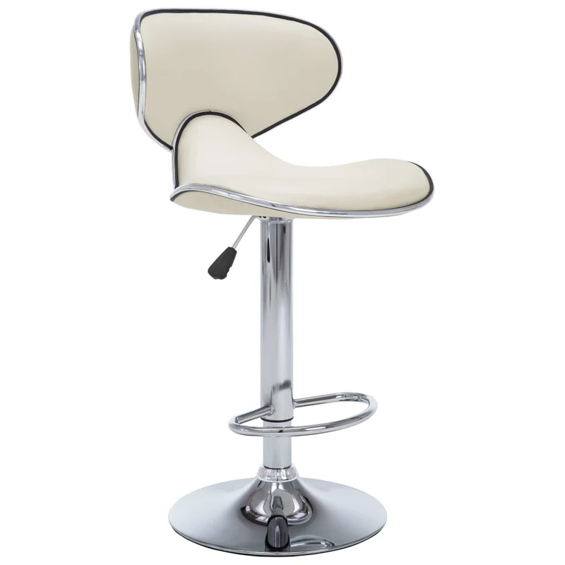 Lot de 2 tabourets de bar chaises hautes design moderne en PVC crème et acier DEC029650