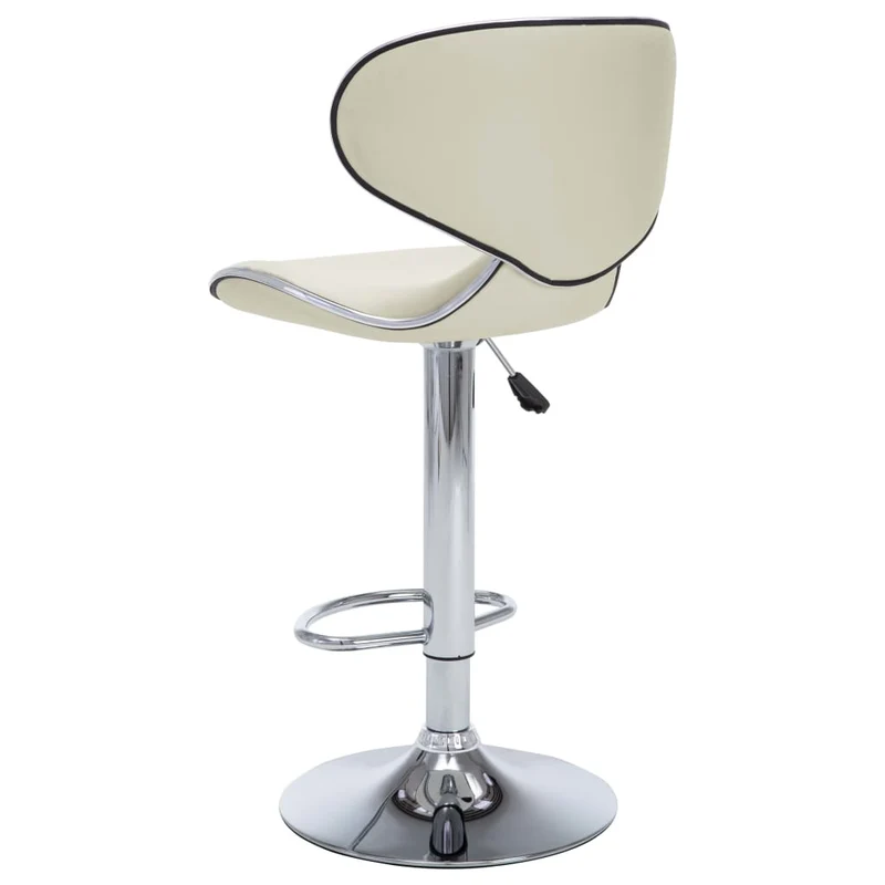 Lot de 2 tabourets de bar chaises hautes design moderne en PVC crème et acier DEC029650