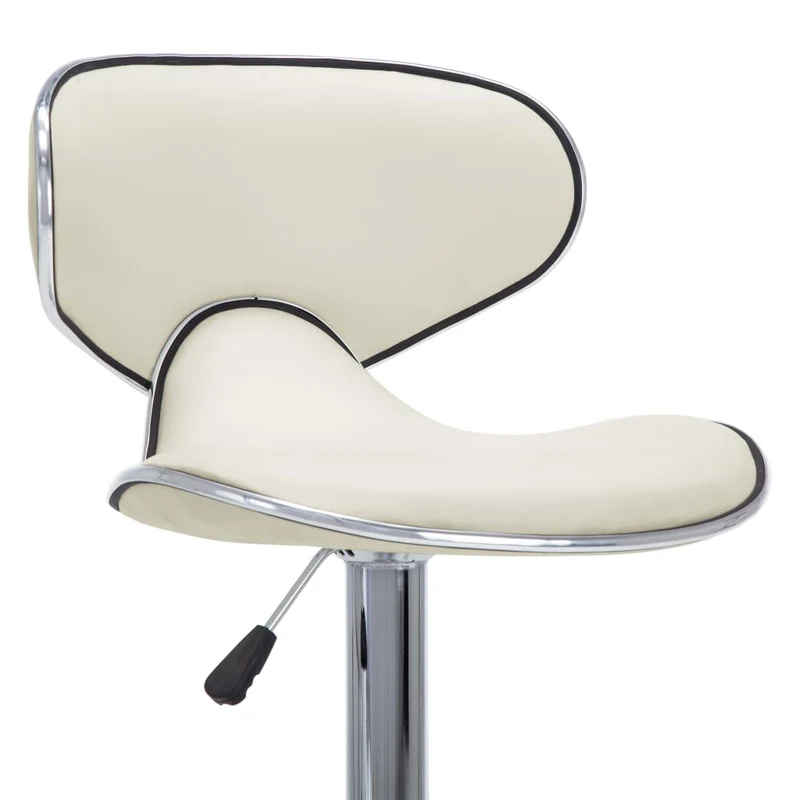 Lot de 2 tabourets de bar chaises hautes design moderne en PVC crème et acier DEC029650