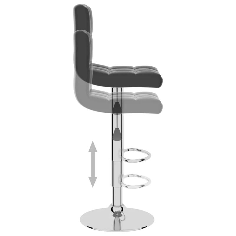 Tabouret de bar x1 chaise haute en PVC noir cadre en acier DEC029519