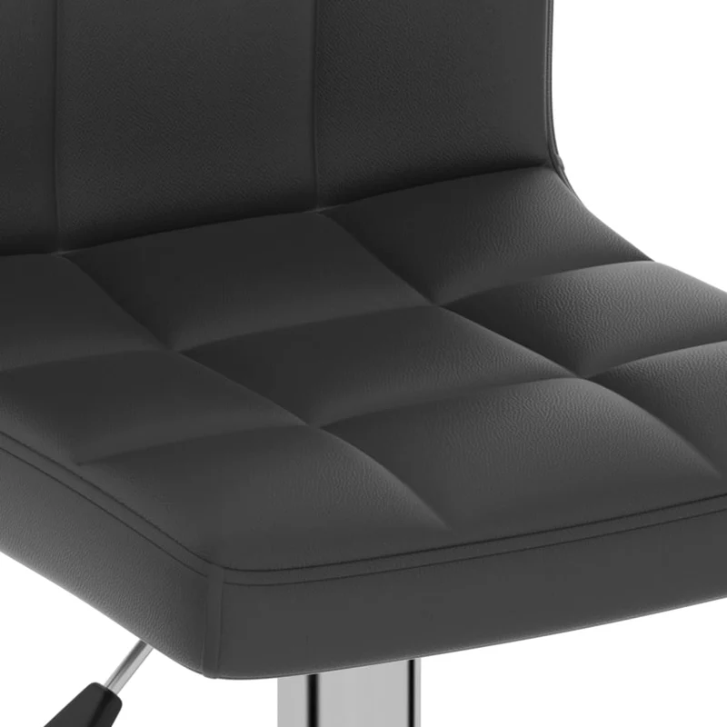 Tabouret de bar x1 chaise haute en PVC noir cadre en acier DEC029519