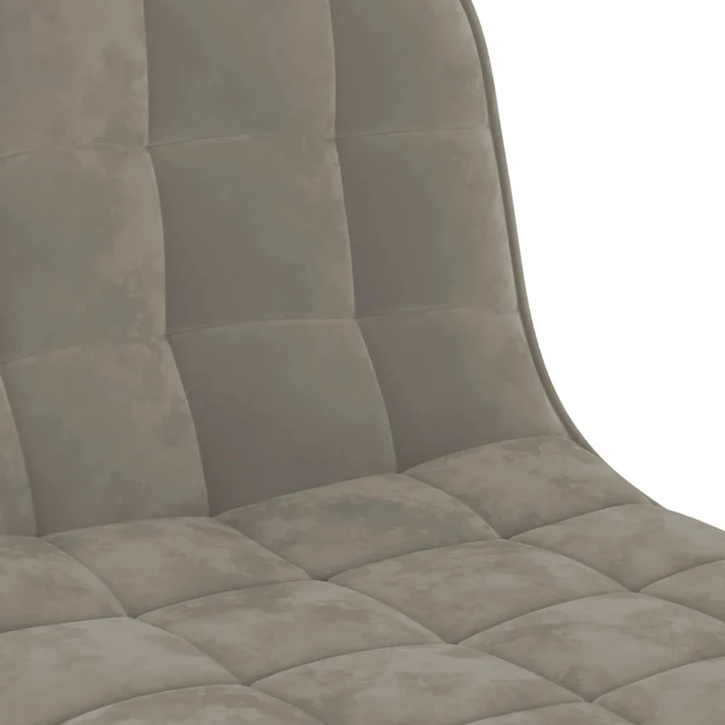 Lot de 2 tabourets de bar chaises hautes en velours gris clair base en acier chromé DEC029699
