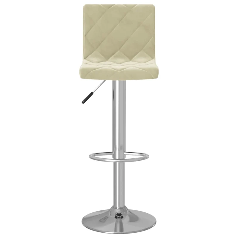 Lot de 2 tabourets de bar chaises hautes en velours crème cadre en acier DEC029666