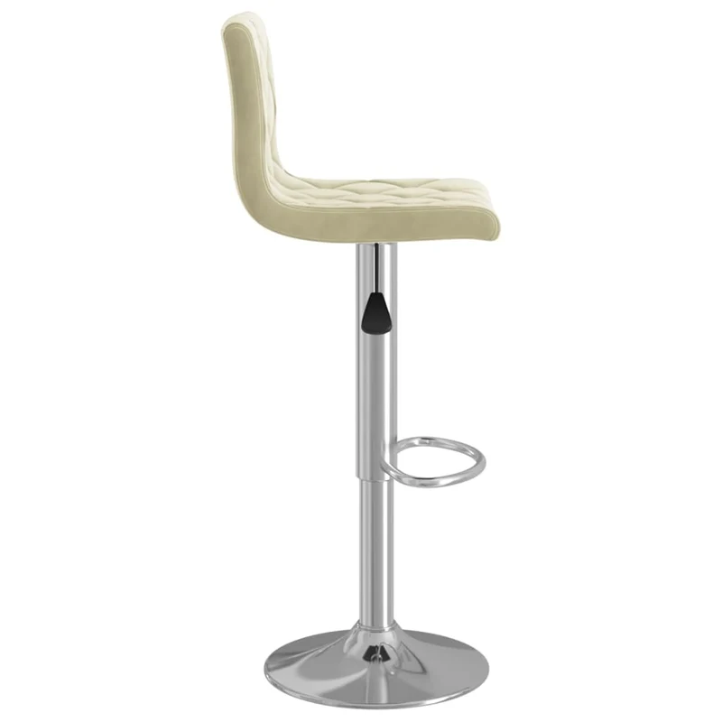 Lot de 2 tabourets de bar chaises hautes en velours crème cadre en acier DEC029666
