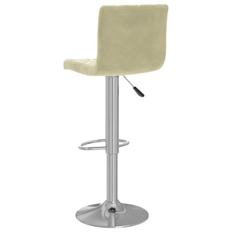 Lot de 2 tabourets de bar chaises hautes en velours crème cadre en acier DEC029666