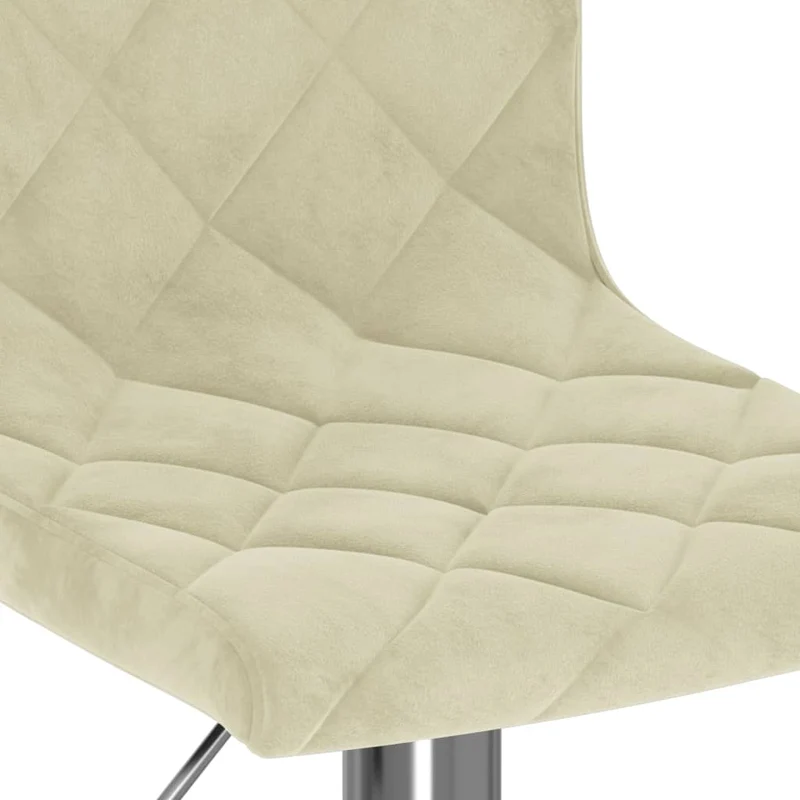 Lot de 2 tabourets de bar chaises hautes en velours crème cadre en acier DEC029666