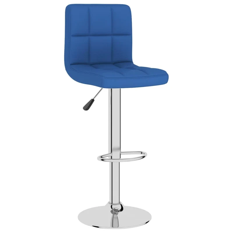 Lot de 2 tabourets de bar chaises hautes en tissu bleu base en acier DEC029621