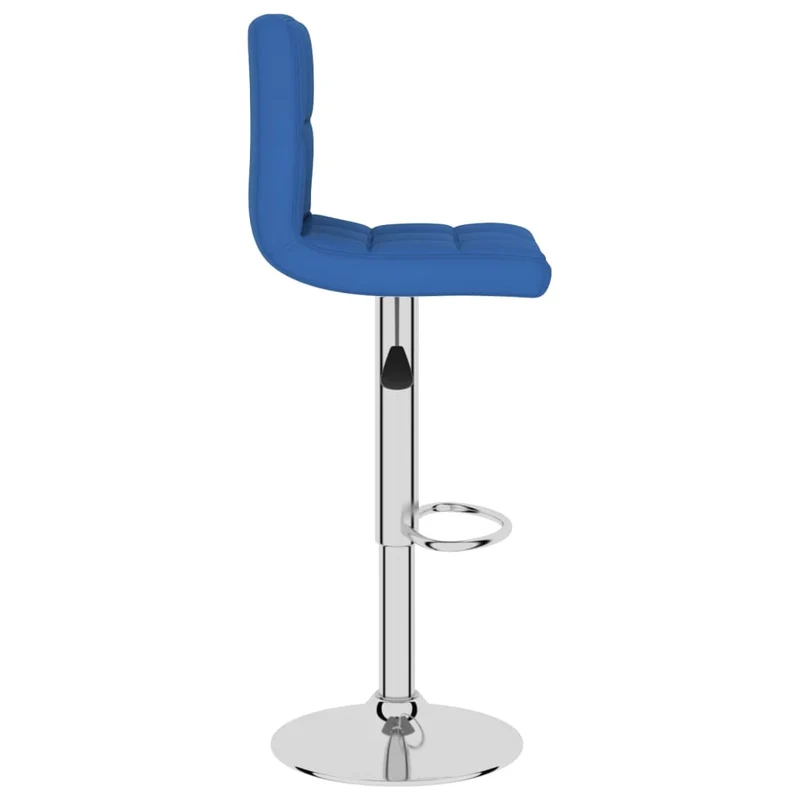 Lot de 2 tabourets de bar chaises hautes en tissu bleu base en acier DEC029621