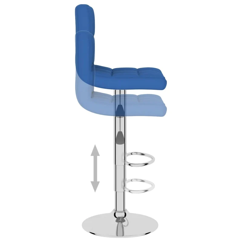 Lot de 2 tabourets de bar chaises hautes en tissu bleu base en acier DEC029621