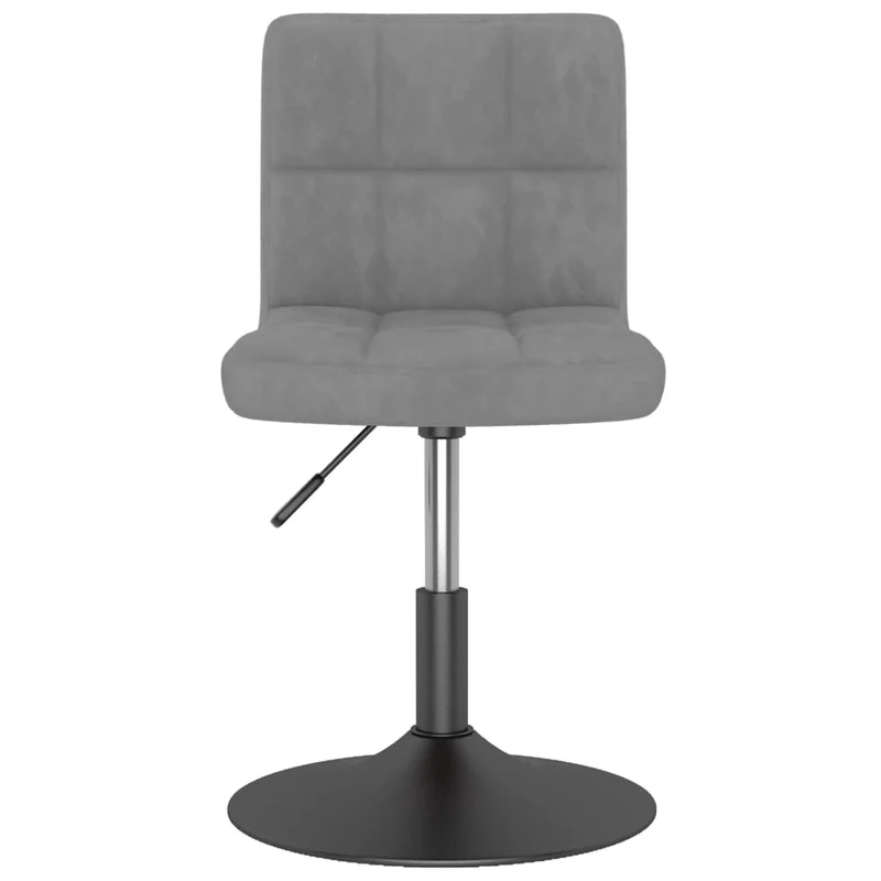 Tabouret de bar x1 chaise haute pivotant en velours gris clair cadre en acier DEC029542