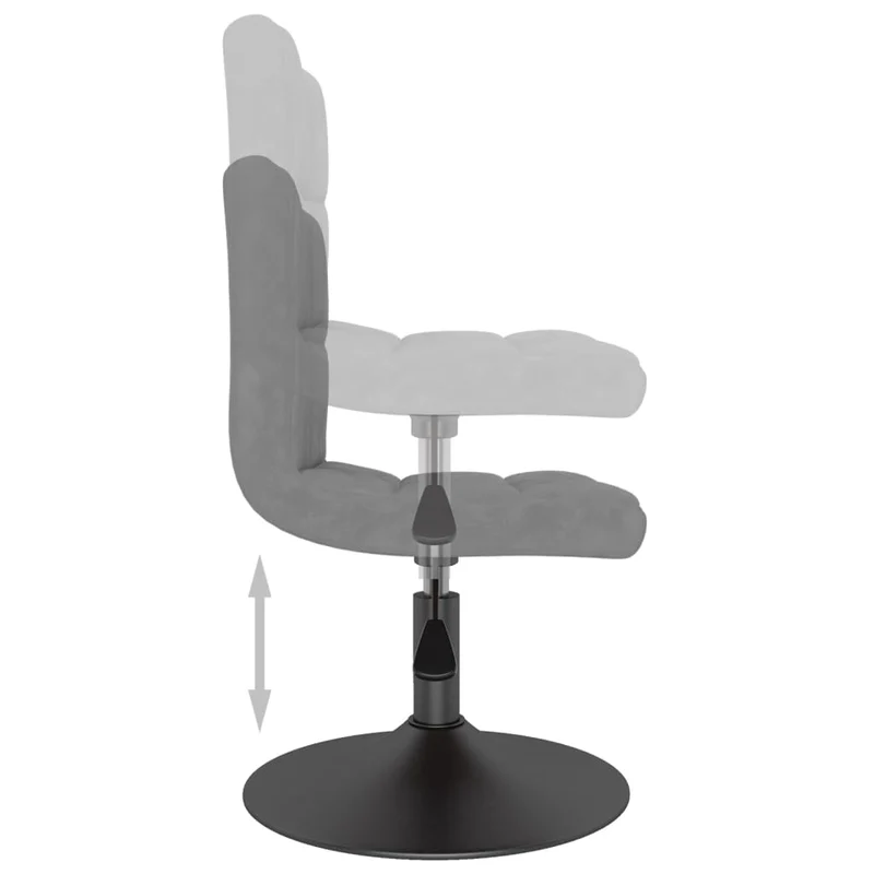 Tabouret de bar x1 chaise haute pivotant en velours gris clair cadre en acier DEC029542
