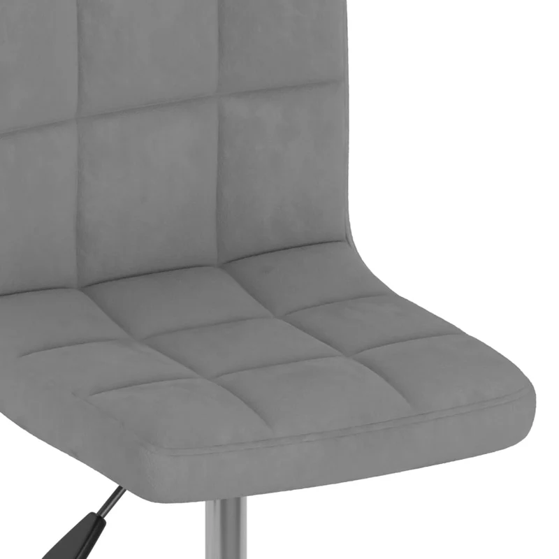 Tabouret de bar x1 chaise haute pivotant en velours gris clair cadre en acier DEC029542