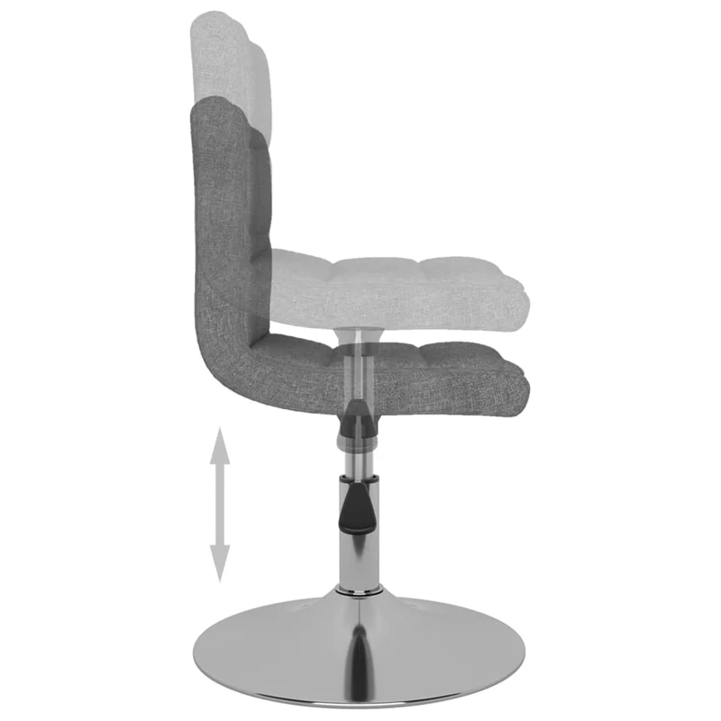 Tabouret de bar x1 chaise haute pivotant en tissu gris clair et acier DEC029541