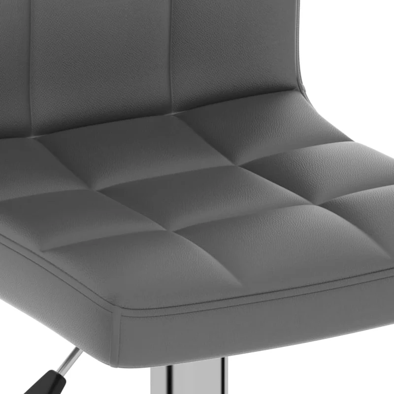Tabouret de bar x1 chaise haute en PVC gris base en acier DEC029495