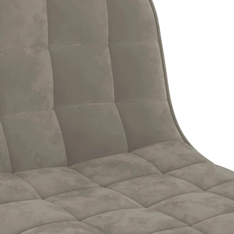 Tabouret de bar x1 chaise haute avec dossier en velours gris clair et acier noir DEC029477